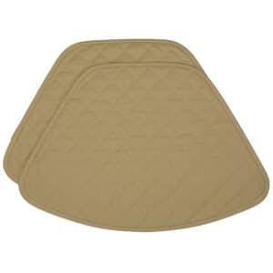 Sweet Pea Linens - Solid Khaki Tan Quilted Wedge-Shaped Placemats - Set of Two (SKU#: RS2-1006-Y7) - Main Product Image