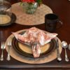 Sweet Pea Linens - Solid Khaki Tan Quilted Charger-Center Round Placemats - Set of Two (SKU#: RS2-1015-Y7) - Table Setting