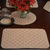 Sweet Pea Linens - Solid Khaki Tan Quilted Rectangle Placemats - Set of Four plus Center Round-Charger (SKU#: RS5-1001-Y7) - Alternate Table Setting