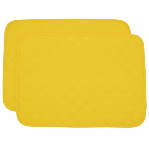 Sweet Pea Linens - Solid Bright Yellow Quilted Rectangle Placemat (SKU#: R-1001-Y8) - Main Product Image