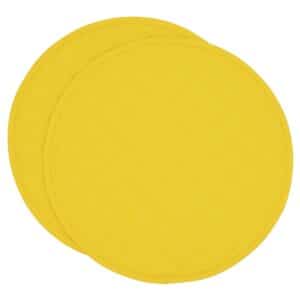 Sweet Pea Linens - Solid Bright Yellow Quilted Charger-Center Round Placemats - Set of Two (SKU#: RS2-1015-Y8) - Main Product Image
