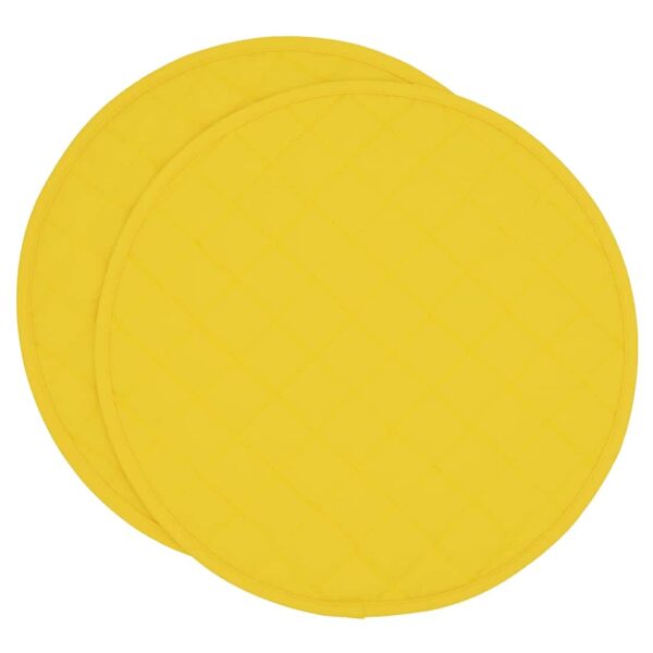 Sweet Pea Linens - Solid Bright Yellow Quilted Charger-Center Round Placemats - Set of Two (SKU#: RS2-1015-Y8) - Main Product Image