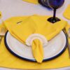 Sweet Pea Linens - Solid Bright Yellow Rolled Hem Cloth Napkins - Set of Four (SKU#: RS4-1010-Y8) - Table Setting