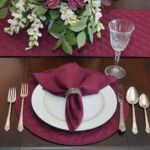 Sweet Pea Linens - Solid Berry Wine Quilted Charger-Center Round Placemat (SKU#: R-1015-Y9) - Alternate Table Setting