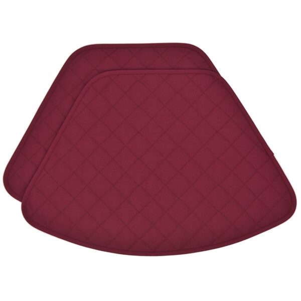 Sweet Pea Linens - Solid Berry Wine Quilted Wedge-Shaped Placemats - Set of Two (SKU#: RS2-1006-Y9) - Main Product Image