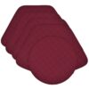 Sweet Pea Linens - Solid Berry Wine Quilted Wedge-Shaped Placemats - Set of Four plus Center Round-Charger (SKU#: RS5-1006-Y9) - Main Product Image
