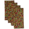 Sweet Pea Linens - Coordinating Burgundy Fir & Berries Rolled Hem Cloth Napkins - Set of Four (SKU#: RS4-1010-Z1) - Main Product Image