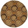 Sweet Pea Linens - Brown and Black Filigree Print Charger-Center Round Placemat (SKU#: R-1015-Z2) - Main Product Image