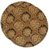 Sweet Pea Linens - Brown and Black Filigree Print Charger-Center Round Placemats - Set of Two (SKU#: RS2-1015-Z2) - Main Product Image