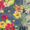 Sweet Pea Linens - Teal Green Tropical Print Wedge-Shaped Placemats - Set of Two (SKU#: RS2-1006-Z3) - Swatch