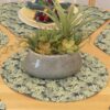 Sweet Pea Linens - Teal Green Tropical Print Charger-Center Round Placemats - Set of Two (SKU#: RS2-1015-Z3) - Alternate Table Setting