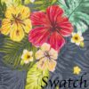 Sweet Pea Linens - Teal Green Tropical Print Rolled Hem Cloth Napkins - Set of Four (SKU#: RS4-1010-Z3) - Swatch