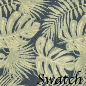 Sweet Pea Linens - Teal Green Tropical Leaf Print Rolled Hem Cloth Napkins - Set of Four (SKU#: RS4-1010-Z30) - Swatch