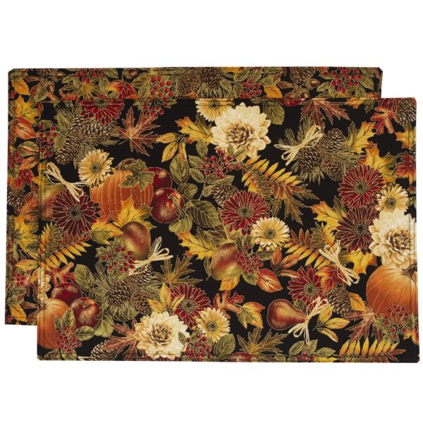 Sweet Pea Linens - Fall Harvest Leaf Print Rectangle Placemat (SKU#: R-1002-Z4) - Main Product Image