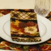 Sweet Pea Linens - Fall Harvest Plaid Cloth Napkin (SKU#: R-1010-Z40) - Table Setting