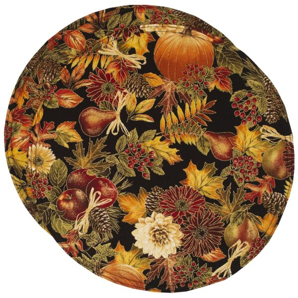 Sweet Pea Linens - Fall Harvest Leaf Print Charger-Center Round Placemat (SKU#: R-1015-Z4) - Main Product Image
