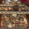 Sweet Pea Linens - Fall Harvest Leaf Print Rectangle Placemats - Set of Two (SKU#: RS2-1002-Z4) - Table Setting