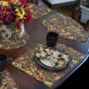 Sweet Pea Linens - Fall Harvest Leaf Print Rectangle Placemats - Set of Two (SKU#: RS2-1002-Z4) - Alternate Table Setting