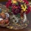 Sweet Pea Linens - Fall Harvest Leaf Print Charger-Center Round Placemats - Set of Two (SKU#: RS2-1015-Z4) - Alternate Table Setting