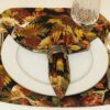 Sweet Pea Linens - Fall Harvest Leaf Print Cloth Napkins - Set of Four (SKU#: RS4-1010-Z4) - Table Setting