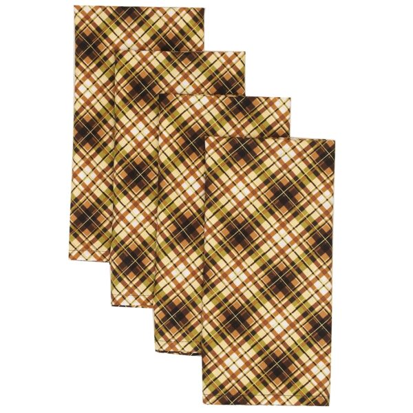 Sweet Pea Linens - Fall Plaid Cloth Napkins - Set of Four (SKU#: RS4-1010-Z41) - Main Product Image